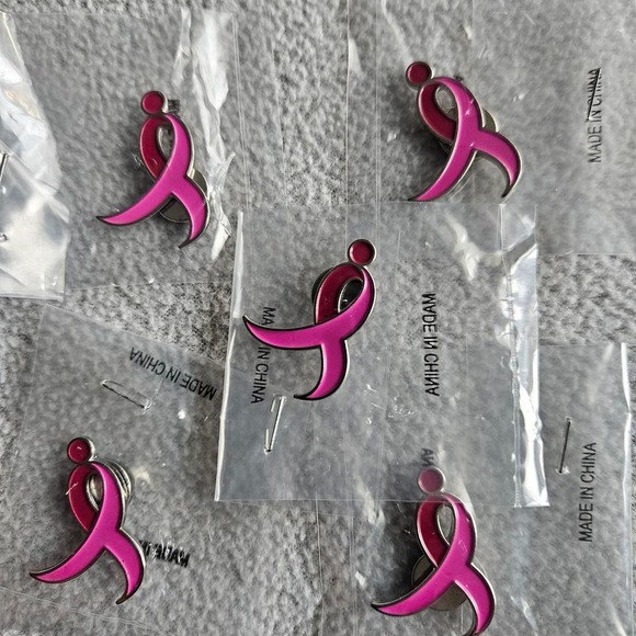Jewelry - Lot Of 5 Susan G Komen Breast Cancer Awareness Lapel‎ Pin Magnetic Pink Ribbon